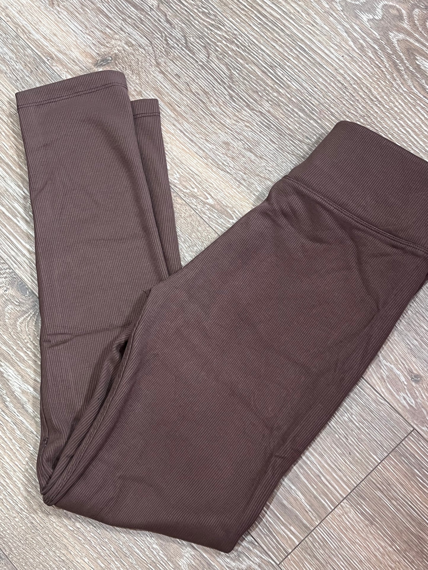 Brown Ribbed Leggings