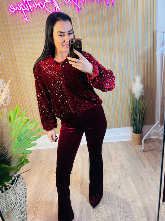 Red Velour Pants