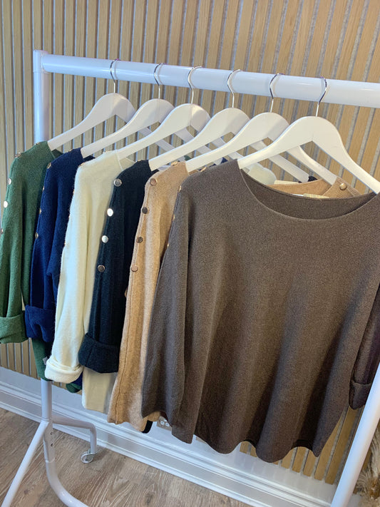 Basic Gold Button Knit