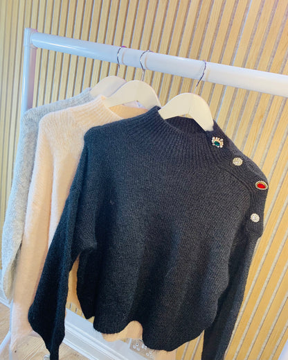 Jewel Button Jumper