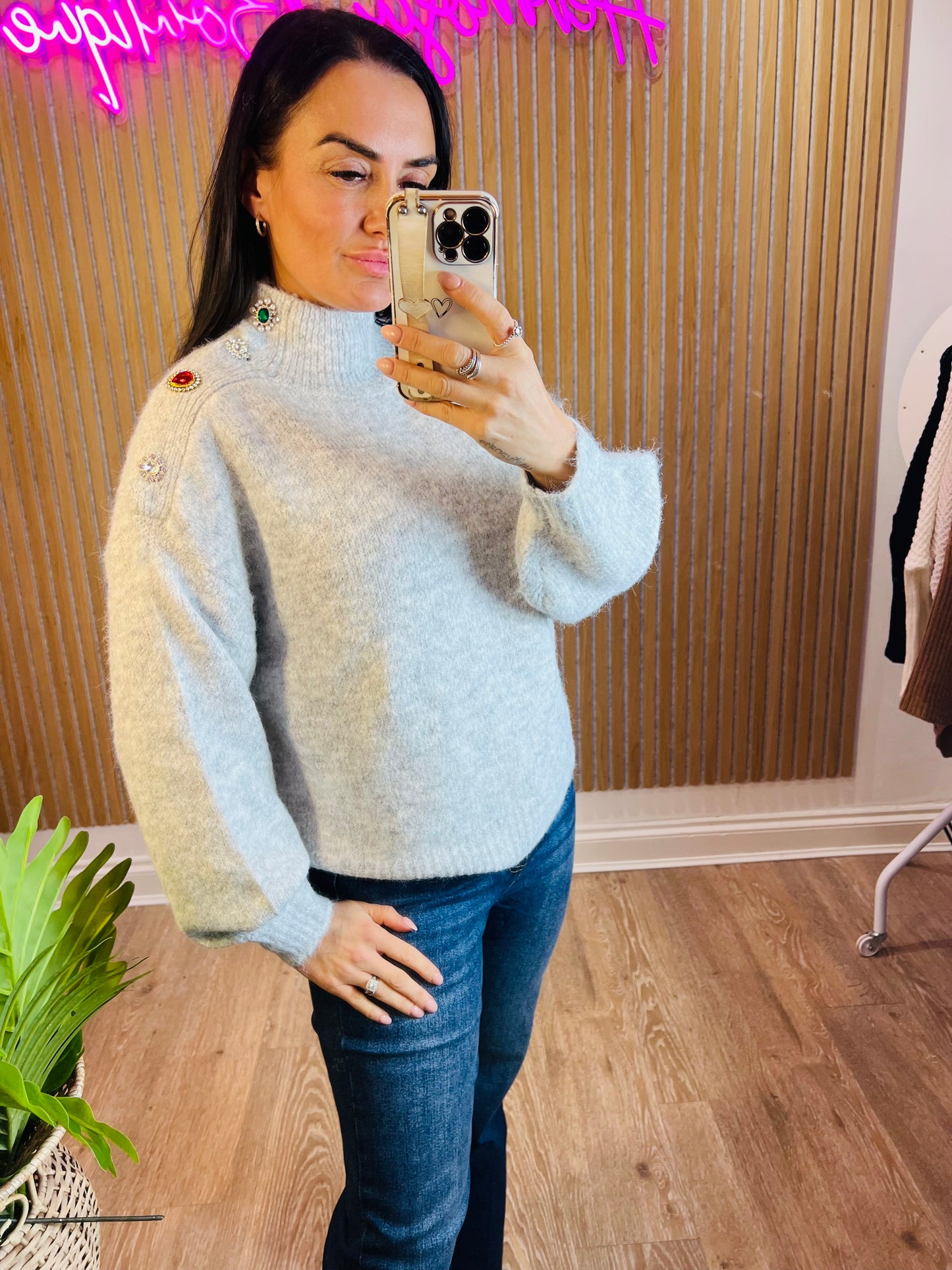 Jewel Button Jumper