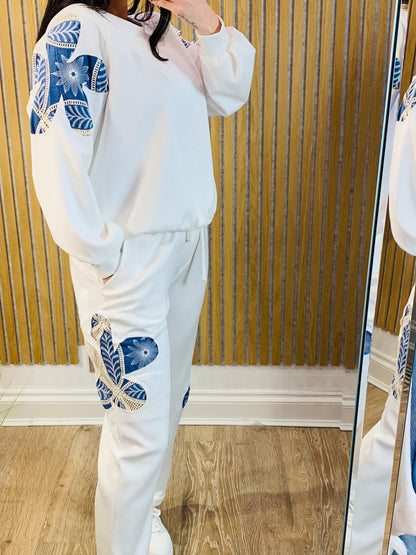 Blue Flower Joggers