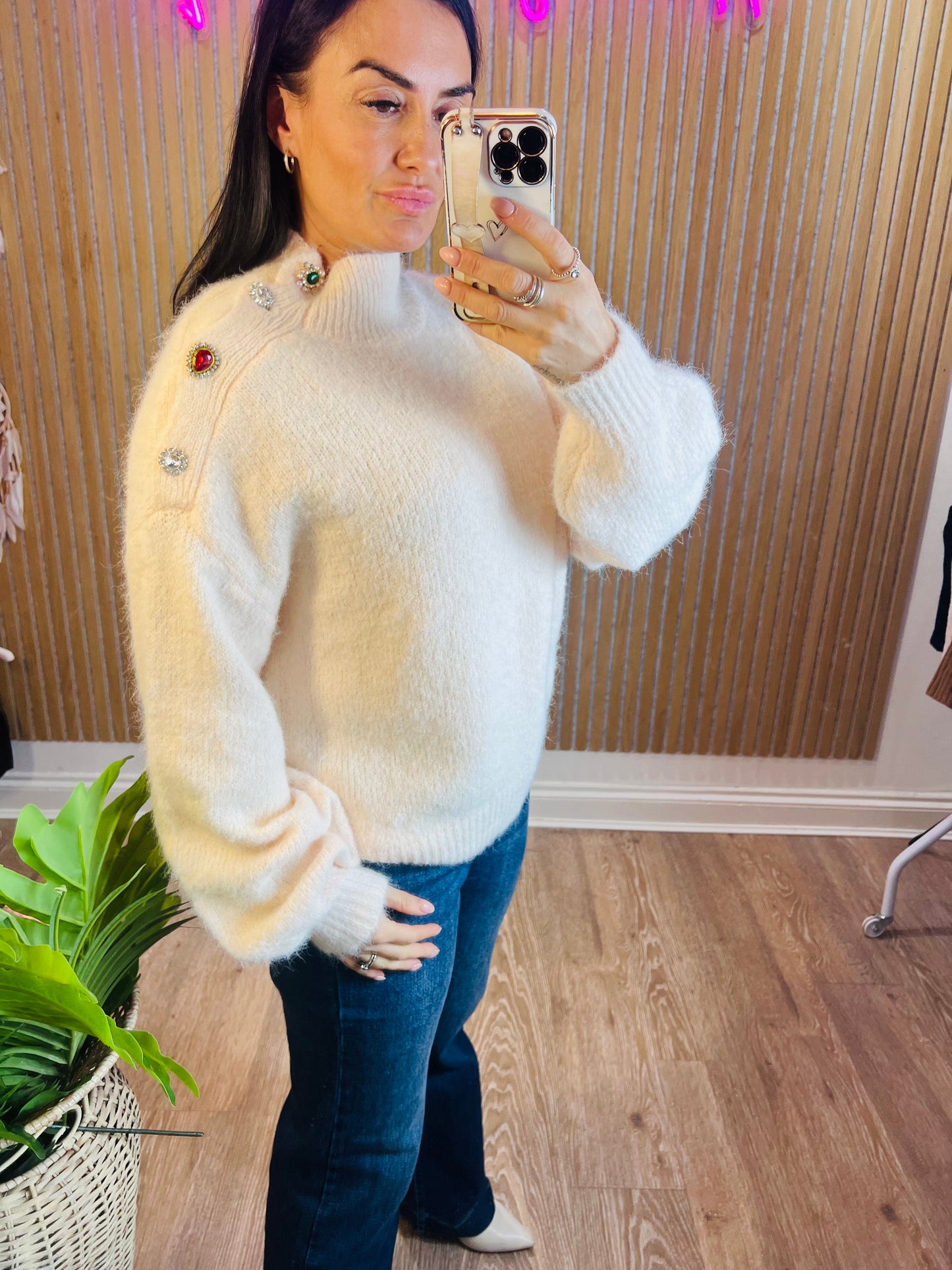 Jewel Button Jumper