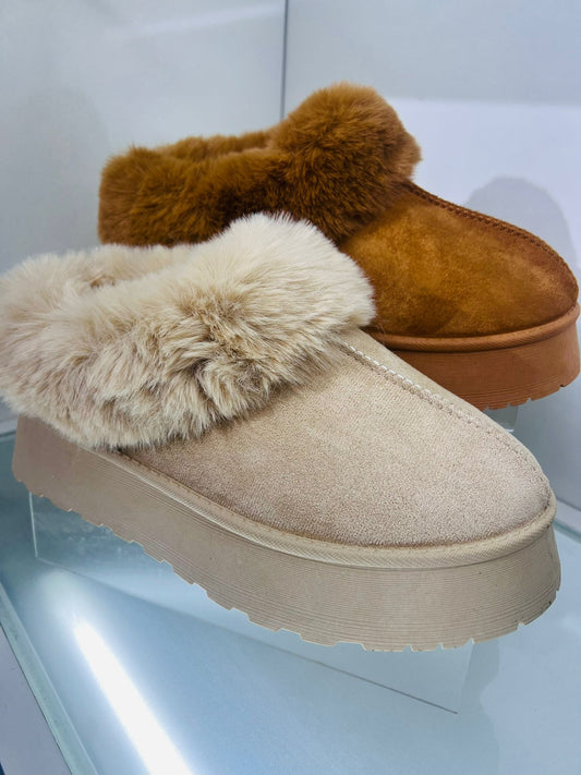 Cream Chunky Slippers