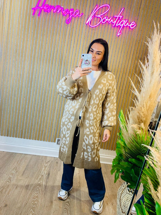 Longline Leopard Cardigan