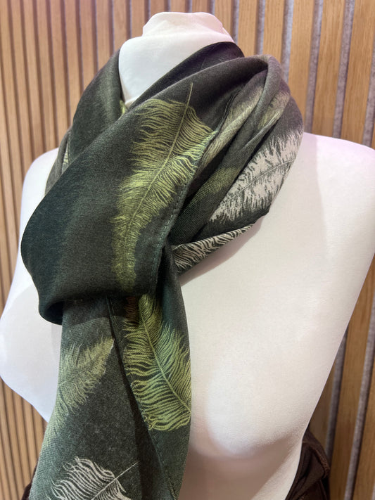 Khaki Feather Scarf